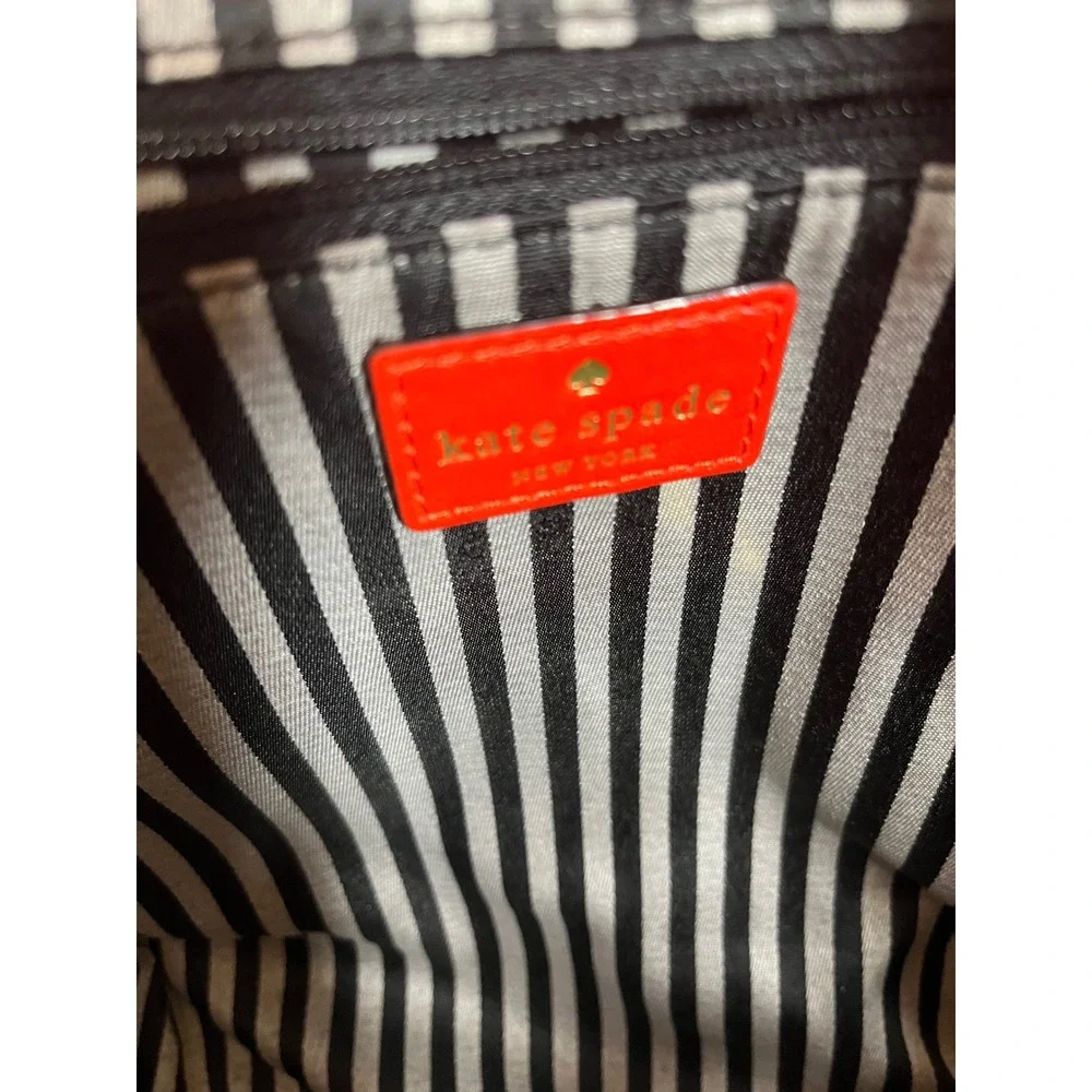Kate Spade Satchel Bag Turn Lock‎ Orange Leather Handbag Purse
